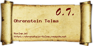 Ohrenstein Telma névjegykártya